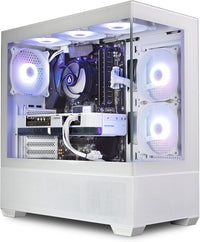 Ionz Gaming PC Desktop, Ryzen 5 5700X, NVidia RTX 4070, 16GB RAM, 1TB NVME SSD,  700W 80+ PSU, Windows 11, WiFi - Aether Midi, White