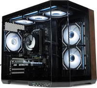 ionz Gaming PC Desktop Computer, AMD Ryzen 5 5700X, NVIDIA RTX 5060 Ti, 16GB DDR4 RAM, 1TB NVMe SSD, 650w 80+ PSU, 120mm AIO, Windows 11 (Apex, Ember Wood)