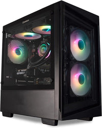 IONZ Gaming PC - Desktop Computer, Ryzen 5 7600X, Nvidia RTX 4060, 32GB DDR5 RAM, 1TB SSD, 240mm AIO, 600w PSU, Windows 11, Black - G1