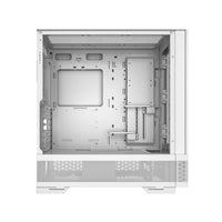 IONZ KZ-V PC Gaming White Case Mid Tower ATX, E-ATX, Light Aether Series, Tempered Glass 0.8MM SPCC, Maximum Access to Components, Includes 2 x 140mm and 1 x 120mm ARGB Fans, 10 Port Fan Controller