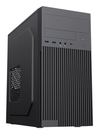 CiT Mentor Micro-ATX Office PC Case With USB Type C and 80mm Rear Black Fan Included