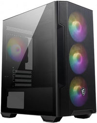 MSI MAG FORGE M100R Mini-Tower PC Case - Tempered Glass, Micro-ATX & Mini-ITX Capacity, Front Mesh Panel, 4 x 120mm ARGB fans with Hub Controller, Magnetic Dust Filter, USB 3.2 Gen 1 Type-A Port
