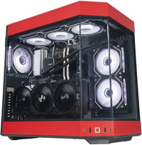 IONZ Gaming Desktop PC, Ryzen 5 7600X, GeForce RTX 5070 Ti 16GB OC, 32GB DDR5 RGB RAM, 1TB NVMe SSD, 120MM AIO, Windows 11, 750W 80+ PSU - HYTE Y60 - Red