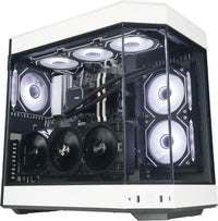 IONZ Gaming Desktop PC, Ryzen 5 7600X, GeForce RTX 5070 Ti 16GB OC, 32GB DDR5 RGB RAM, 1TB NVMe SSD, 120MM AIO, Windows 11, 750W 80+ PSU - HYTE Y60 - White