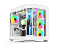 PC Case - Gaming | IONZ APEX Vision - ATX Mid Tower, Dual Chamber with 4 ARGB PWM Fans - LCD Screen | Black