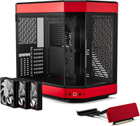 HYTE Y60 Modern Aesthetic Dual Chamber Panoramic Tempered Glass Mid-Tower ATX Computer Gaming Case with PCIE 4.0 Riser Cable Included, (Red HYTE Y60)