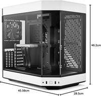 HYTE Y60 Modern Aesthetic Dual Chamber Panoramic Tempered Glass Mid-Tower ATX Computer Gaming Case with PCIE 4.0 Riser Cable Included, White (HYTE Y60)