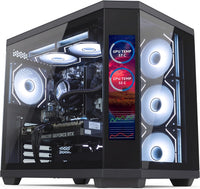 IONZ Gaming Desktop PC, Ryzen 7 9800X3D, Nvidia RTX 5070 Ti 16GB OC, 32GB DDR5 RAM, 1TB NVMe SSD, 240MM AIO, Windows 11, 850W 80+ PSU - Apex Vision -Black