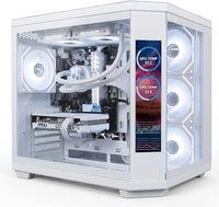 IONZ Gaming Desktop PC, Ryzen 7 9800X3D, Nvidia RTX 5070 Ti 16GB OC, 32GB DDR5 RAM, 1TB NVMe SSD, 240MM AIO, Windows 11, 850W 80+ PSU - Apex Vision - White