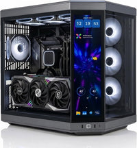 IONZ Gaming Desktop PC, Ryzen 7 9800X3D, GeForce RTX 5080, 32GB DDR5 RAM, 1TB NVMe SSD, Windows 11, 850W 80+ PSU - HYTE Y70 Touch - Black