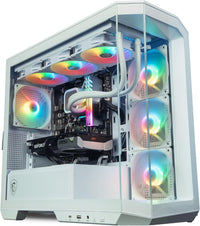 IONZ Gaming PC - MSI PBM, Ryzen 7 9800X3D, Nvidia RTX 5080, 32GB DDR5 RAM, 2TB NVMe SSD, 360mm AIO, Windows 11, 850W 80+ PSU - MSI MAG PANO M100R PZ - White