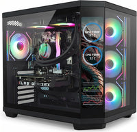 IONZ Gaming Desktop PC, Ryzen 7 9800X3D, GeForce RTX 5090, 32GB DDR5 RAM, 2TB NVMe SSD, Windows 11, 1000W 80+ PSU (Apex Vision 5090, Black)