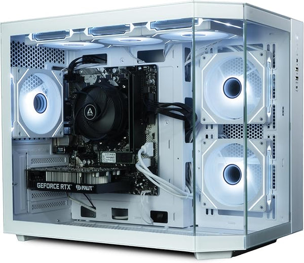 IONZ Gaming PC - Desktop Computer, Ryzen 7 5800X, GeForce RTX 5060 Ti, 16GB RAM, 1TB NVMe SSD, 600W 80+ PSU, WiFi, Windows 11, Apex - White