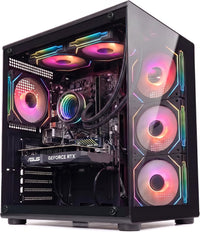 IONZ Gaming PC - Desktop Computer, Intel i5-12400F, GeForce RTX 5060, 16GB RAM, 1TB NVMe SSD, 240MM AIO Liquid Cooler, 500W 80+ PSU, WIFI, Windows 11, Black - KZ900