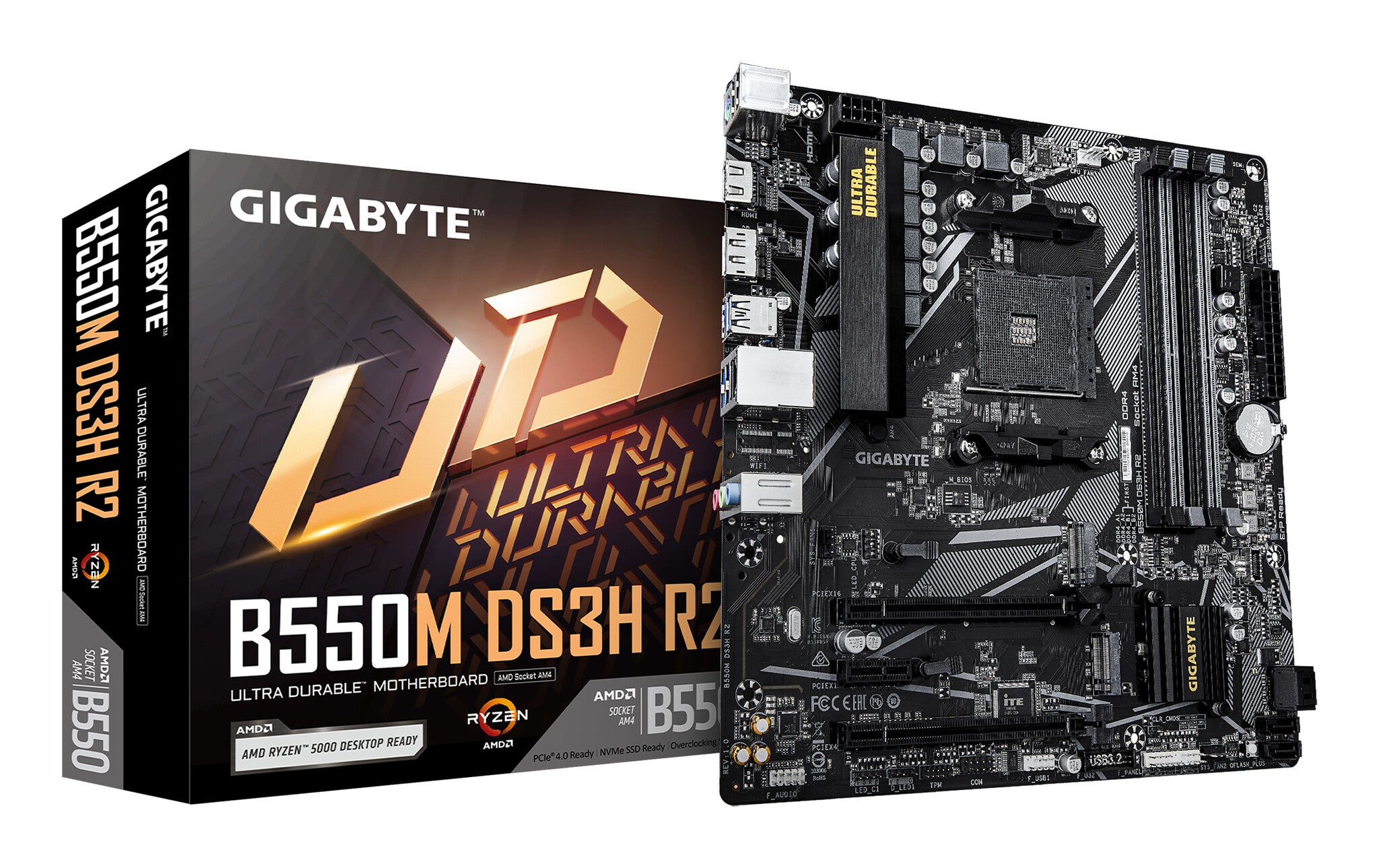 GIGABYTE B550M DS3H R2 Motherboard - AMD Ryzen 5000 CPUs, 5+3 Phases V ...