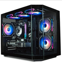 IONZ Gaming PC - Desktop Computer, Ryzen 7 5700X, Radeon RX 9060 XT OC 16GB, 16GB RAM, 1TB NVMe SSD, 120mm AIO, Windows 11, 650W 80+ PSU, USB WiFi, Apex, Black
