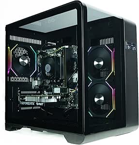 IONZ Gaming PC - Desktop Computer, Ryzen 5 5600, GeForce RTX 5060,16GB RAM 1TB SSD, Windows 11, 650W 80+ PSU, WiFi, Black - Curve