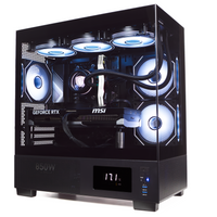 IONZ Gaming PC - Desktop Computer, AMD Ryzen 7 5700X, NVIDIA RTX 5060, 16GB RAM, 1TB NVMe SSD, 360 mm AIO Cooler, Windows 11, 500W 80+ PSU, WiFi, Aether Vision, Black