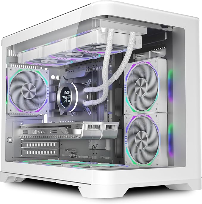 IONZ Flow PC Gaming Case, Tempered Glass - Mini Tower, Dual Dynamic Co ...