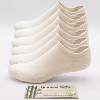 ionz Bamboo No-Show Socks – 6 Pairs, White, UK 5-10