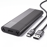 M.2 SSD Enclosure, USB-C External Hard Drive Case with USB-C & USB-A Cables, Portable SSD Adapter for Laptop, PC, MacBook & Tablet