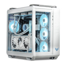 IONZ Gaming Desktop PC - ASUS TUF GT502 HORIZON WHITE, Ryzen 7 9800X3D, GeForce RTX 5090, 32GB DDR5 RAM, 2TB NVMe SSD, Windows 11, 1000W 80+ PSU, White