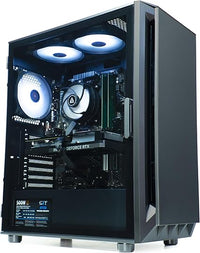 IONZ Gaming PC - Desktop Computer, AMD Ryzen 5 5500 CPU, NVIDIA RTX 4060, 16GB RAM, 1TB NVMe SSD, Windows 11, WiFi, Black - KZ21 V1