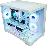 IONZ Gaming PC Desktop, Ryzen 5 5700X, NVidia RTX 4070, 16GB RAM, 1Tb NVME SSD, 240mm AIO, 600W 80+ PSU, Windows 11, WiFi, White - Flow