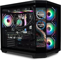 IONZ Gaming PC Desktop, Ryzen 5 5700X, NVidia RTX 4070, 16GB RAM, 1Tb NVME SSD, 600W 80+ PSU, 240MM AIO, Windows 11, WiFi, Black- Apex Vision