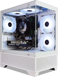 IONZ Gaming PC, AMD Ryzen 5 5500, RTX 3050 6GB Graphics Card, 16GB RAM, 500GB SSD, Windows 11, 500W 80+ PSU, WiFi, White - Aether Mini