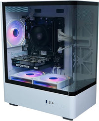 IONZ Gaming PC, AMD Ryzen 5 5500, RTX 3050 6GB Graphics Card, 16GB RAM, 500GB SSD, Windows 11, 500W 80+ PSU, WiFi, White - KZ19 Clear