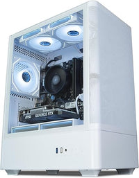IONZ Gaming PC, AMD Ryzen 5 5500, RTX 3050 6GB Graphics Card, 16GB RAM, 500GB SSD, Windows 11, 500W 80+ PSU, WiFi, White - KZ19 Mesh