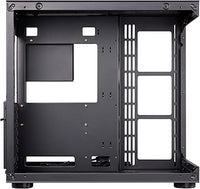 IONZ KZ-ZE/B PC Gaming Case, ATX Mid Tower, Dual Chamber Dynamic Extended Series, Tempered Glass, 4 x ARGB PWM Fans Included - Black