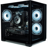 IONZ Gaming PC - Desktop Computer, Ryzen 7 5700X, Radeon RX 9060 XT OC 16GB, 16GB RAM, 1TB NVMe SSD, 240mm AIO, Windows 11, 650W 80+ PSU, USB WiFi, KZ900, Black