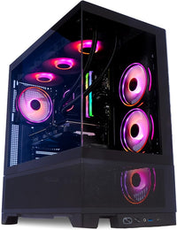 IONZ PC Gaming - Desktop Computer, Ryzen 7 5800X3D, NVIDIA RTX 4070, 16GB RGB RAM, 1TB SSD, 360mm AIO Liquid Cooling, Windows 11, Black - KZVF