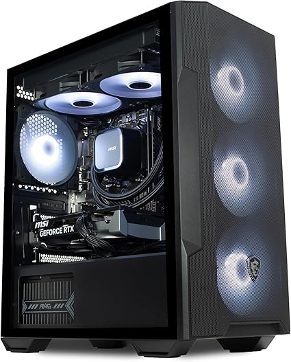 IONZ Gaming PC - MSI PBM Ryzen 7 5800X, GeForce RTX 5070 2X OC 12GB, 32GB RAM, 1TB NVMe SSD, 240mm AIO, 650W 80+ PSU, WiFi, Windows 11, MSI M100R Forge - Black