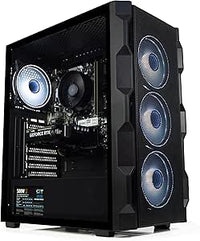 IONZ Gaming PC - Desktop Computer, Ryzen 5 5600X, NVIDIA RTX 5060,16GB RAM 1TB SSD, Windows 11, 650W 80+ PSU, WiFi, N30, Black