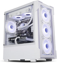 IONZ Gaming PC Desktop | Intel i5-12400F | GeForce RTX 5070 | 16GB RAM | 1Tb NVME SSD | 240mm AIO | 650W 80+ PSU | Windows 11 | WiFi - Tornado- White