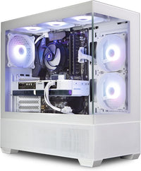 IONZ Gaming PC Desktop, Ryzen 7 5700X, RTX 4070, 16GB RAM, 2TB NVME SSD, 700W 80+ PSU, Windows 11, WiFi, White - Aether Midi