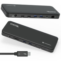 Plugable Technologies Thunderbolt 4 Dock with 100W Charging, Thunderbolt Certified, Laptop Docking Station Dual Monitor Single 8K or Dual 4K HDMI for Windows and Mac, 4X USB, Gigabit Ethernet (TBT4-UD5)