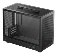 DeepCool CH160 PLUS Mini-ITX Mini Tower PC Case, Tempered Glass, High-Airflow Mesh Design, USB-C & USB 3.0 Front I/O, Supports ATX PSU & 305mm GPU, Black