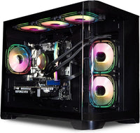 IONZ Gaming PC Custom Desktop PC, Ryzen 5 7600X, 240mm AIO, RTX 4060, 32GB RGB RAM, 1TB SSD Storage, 700W PSU, Windows 11 Home, WiFi, Black - Flow