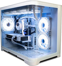 IONZ Gaming PC Custom Desktop PC, Intel i5-13400F, 360mm AIO, RTX 4060 Ti, 32GB RGB RAM, 2TB Storage, 700W PSU, Windows 11 Home, WiFi, WHITE - Flow