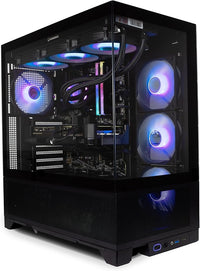 IONZ Gaming PC Desktop, AMD Ryzen 7 5800X, Radeon RX7700XT, 16GB RGB RAM, 1TB SSD, 360mm AIO Liquid Cooling, 800w PSU, Windows 11, WiFi, Black - KZ-VF