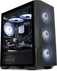 IONZ Gaming PC - MSI PBM, Ryzen 7 5800X, NVIDIA RTX 5060 Ti, 16GB DDR4 RAM, 240mm AIO, 1TB NVMe SSD, 650W 80+ PSU, WiFi, Windows 11, M100R - Forge | Black