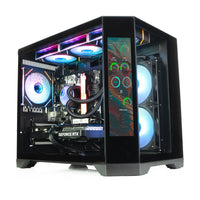 IONZ APEX Vision Midi - PC Gaming Case, MATX Midi Tower, Dual Chamber with 4 ARGB PWM Fans - LCD Screen | Supports 240 mm AIO Black