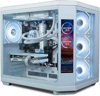 IONZ Gaming PC Desktop, Ryzen 7 5800X, Nvidia RTX 4060, 16GB RGB RAM, 1TB SSD, 240mm AIO Cooling, 600W 80+ PSU, WiFi, Windows 11, White - Apex Vision LED