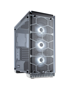 Corsair Crystal Series 570X RGB Windowed Mid-Tower ATX Tempered Glass Case with RGB Case Fans - White