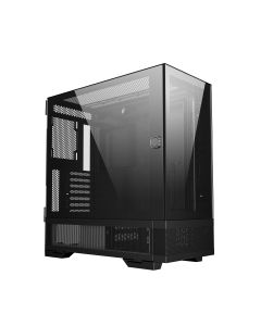 iONZ PC Gaming Black Case Mid Tower ATX, E-ATX - KZ-V Dark Aether Series, Tempered Glass (Case only)