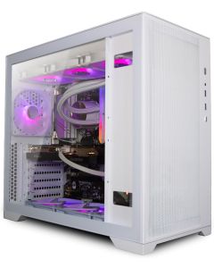 ionz Gaming PC - Desktop Computer, Ryzen 7 5700X, RX6600, 16GB RAM, 1TB SSD, 360mm AIO Liquid Cooling, 650w PSU, Windows 11, WiFi - White